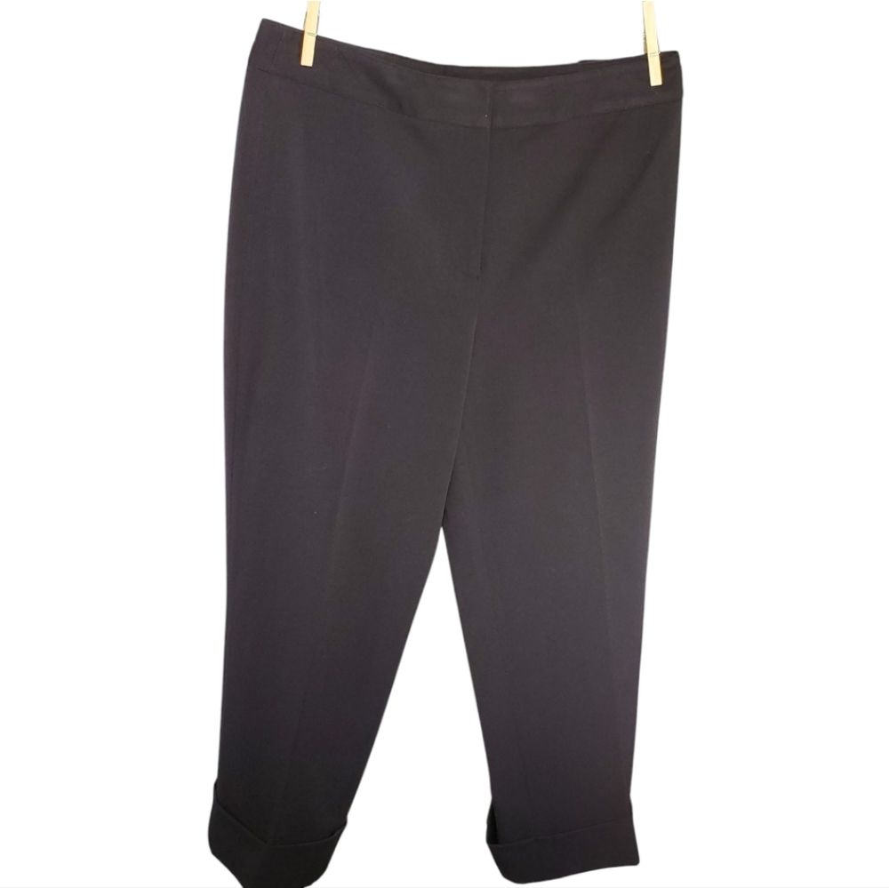 Rafaella Dress Cuffed Pants Size 6 Petite Navy No Pockets
